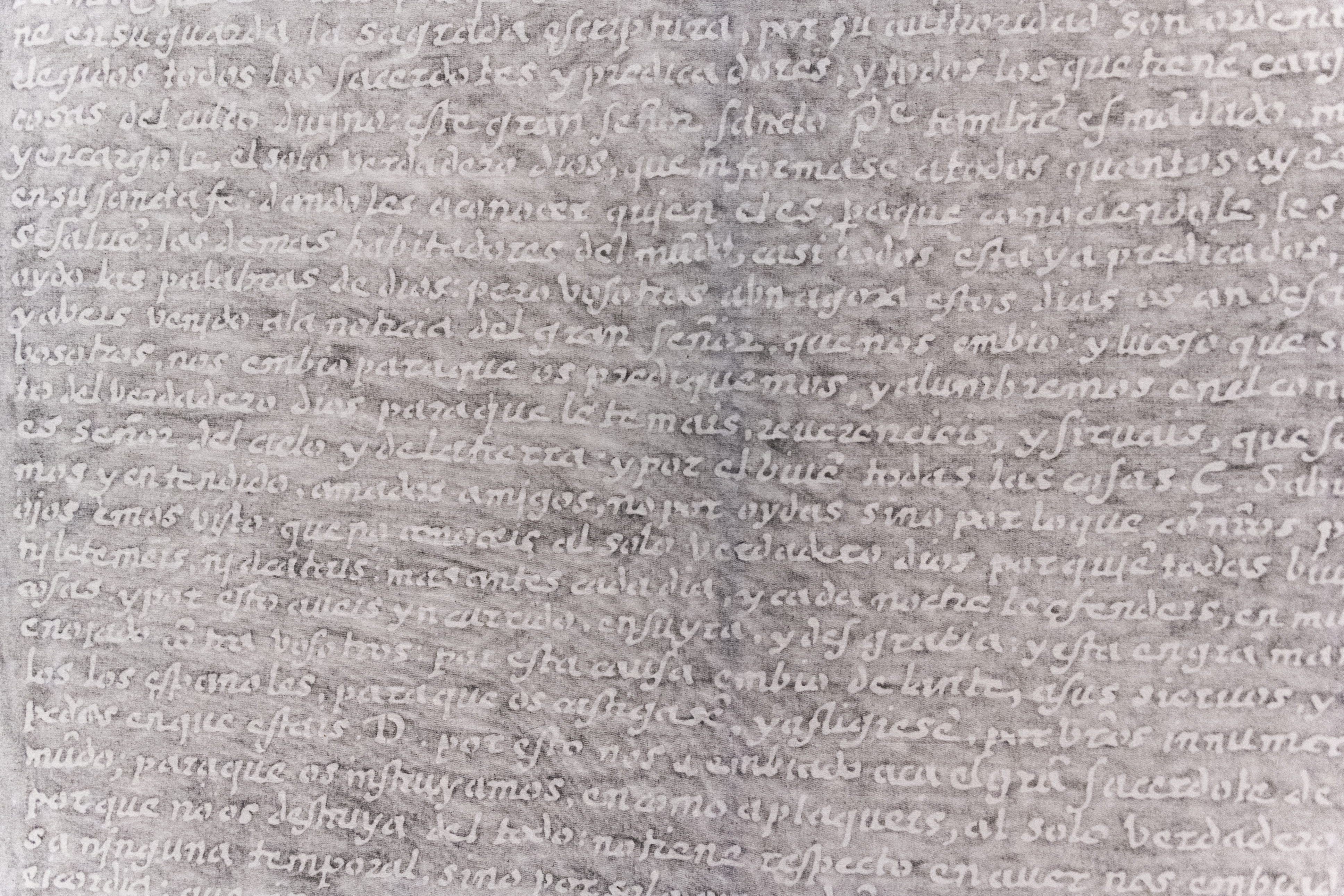 Coloqvios /Colloquiums, 2022
12 piezas individuales . Esgrafiado en grafito sobre manta de algodón.
12 individual pieces, graphite rubbing over cotton.
2.20 x 1.18 m

