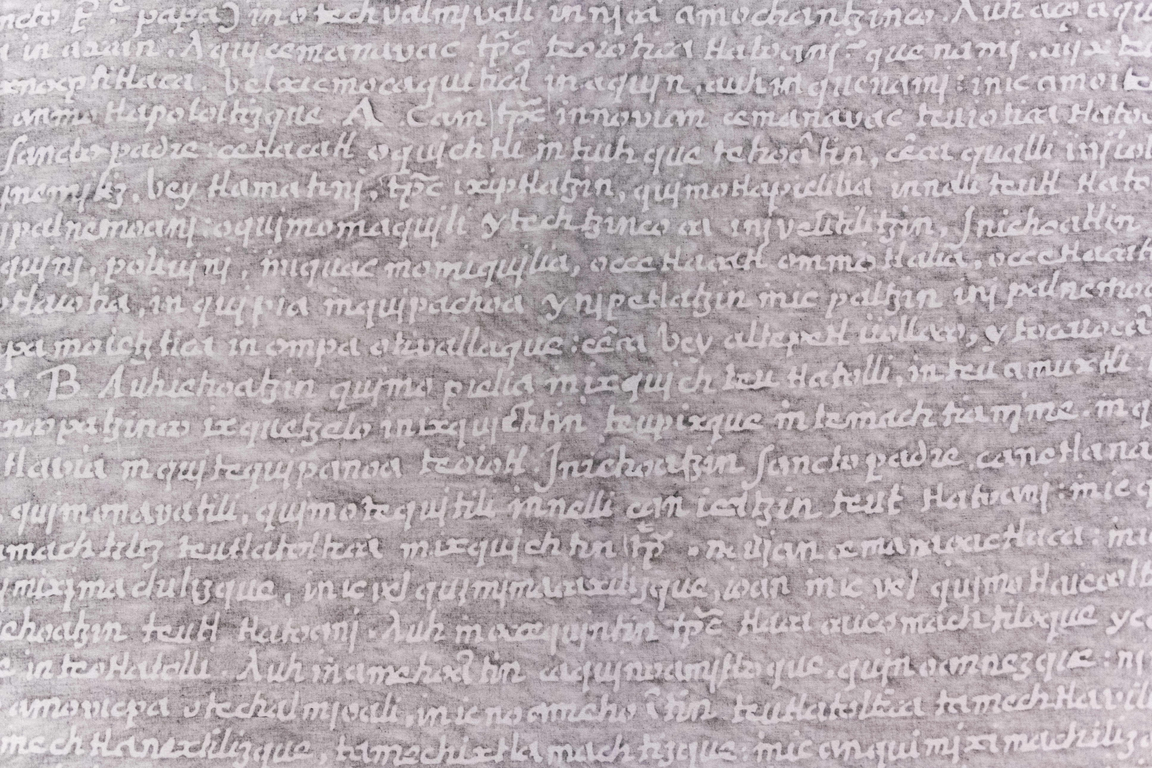 Coloqvios /Colloquiums, 2022
12 piezas individuales . Esgrafiado en grafito sobre manta de algodón.
12 individual pieces, graphite rubbing over cotton.
2.20 x 1.18 m
